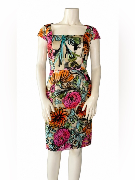 Milly of New York Dresses & Skirts - Milly Square Neck Cotton Multi Color Floral Retro Mad Men Cosplay. Size 8.